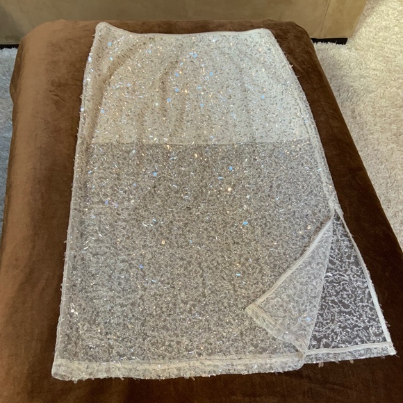 Zara White w/ silver skirt Sz L - Picture 9 of 10